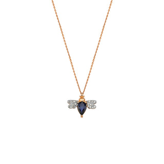 QUEEN BEE BELLA GOLD DIAMOND SAPPHIRE NECKLACE