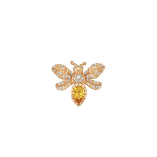 QUEEN BEE EVA GOLD DIAMOND CITRINE SINGLE EARRING