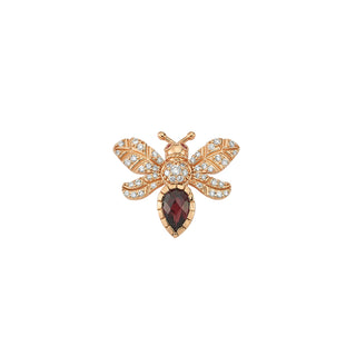 QUEEN BEE EVA GOLD DIAMOND RHODOLITE SINGLE EARRING