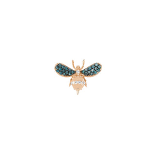 QUEEN BEE GOLD BLUE DIAMOND SINGLE EARRING