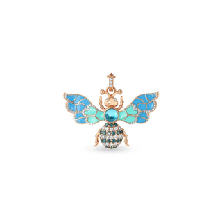 QUEEN BEE GOLD BLUE DIAMOND STATEMENT PENDANT
