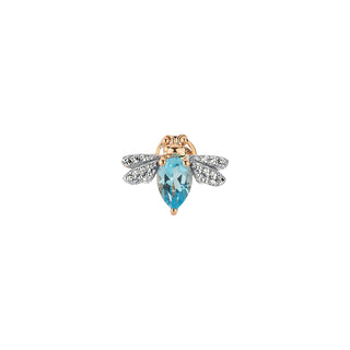 QUEEN BEE GOLD DIAMOND BLUE TOPAZ PIERCING