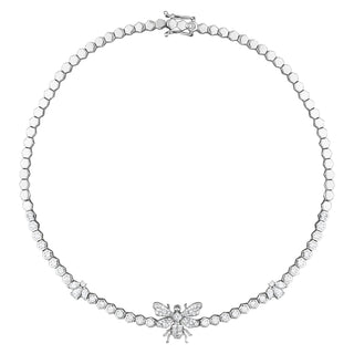 QUEEN BEE HANIA 18K GOLD BAGUETTE DIAMOND NECKLACE