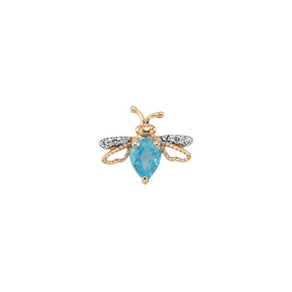 QUEEN BEE LILY GOLD DIAMOND BLUE TOPAZ PIERCING