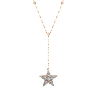 SIRIUS GOLD DIAMOND STATEMENT LARIAT NECKLACE