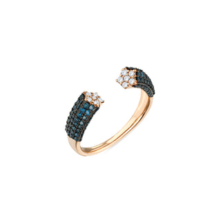 SIRIUS STAR GOLD PAVÊ BLUE DIAMOND RING