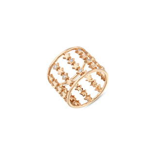 SIRIUS STAR 5 SEED GOLD DIAMOND RING