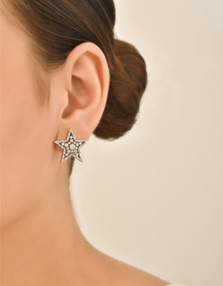 SIRIUS STAR GOLD BAGUETTE DIAMOND EARRINGS