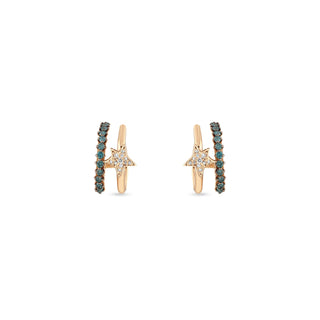 SIRIUS STAR GOLD BLUE DIAMOND EARRINGS