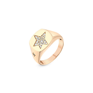 SIRIUS STAR GOLD DIAMOND PINKY RING