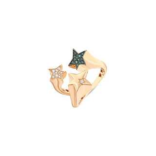 SIRIUS STAR GOLD BLUE DIAMOND RING