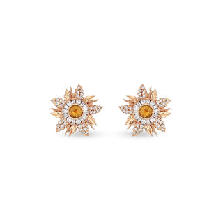 SUN GOLD DIAMOND CITRINE EARRINGS