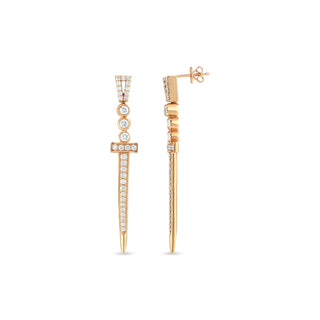 SWORD GOLD DIAMOND EARRINGS