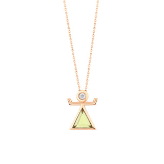 TANIT GOLD DIAMOND GREEN SPECIAL CUT CRYSTAL NECKLACE