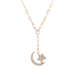 THE MOON AND THE STAR GOLD DIAMOND NECKLACE