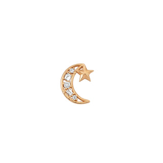 THE MOON AND THE STAR GOLD DIAMOND SINGLE EARRING