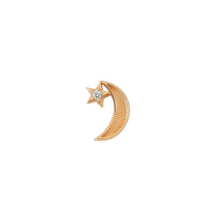 THE MOON AND THE STAR GOLD DIAMOND SINGLE EARRING