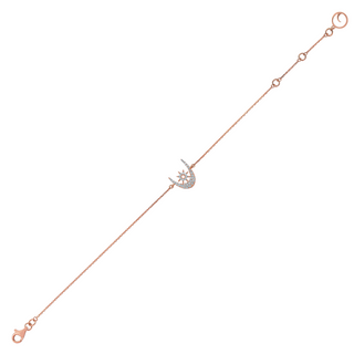 THE MOON AND NORTH STAR GOLD DIAMOND BRACELET