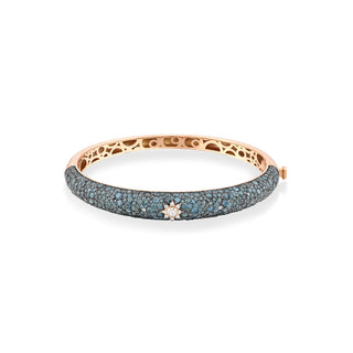 VENUS STAR 18K GOLD BLUE DIAMOND BANGLE BRACELET