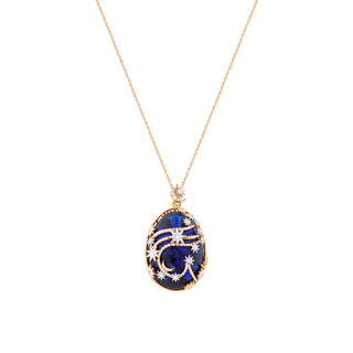 VENUS STAR 18K GOLD DIAMOND SAPPHIRE PENDANT