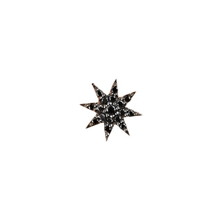 VENUS STAR GOLD BLACK DIAMOND SINGLE EARRING