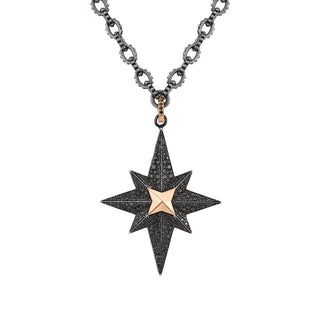 NORTH STAR GOLD BLACK DIAMOND STATEMENT PENDANT