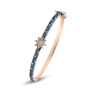 VENUS STAR GOLD BLUE DIAMOND BANGLE BRACELET