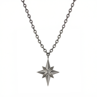 VENUS STAR SILVER BLACK DIAMOND NECKLACE