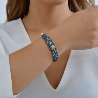 VENUS STAR GOLD BLUE DIAMOND BANGLE BRACELET