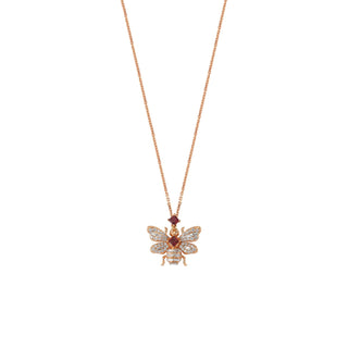 QUEEN BEE RAINBOW CHAKRA GOLD DIAMOND RUBY NECKLACE