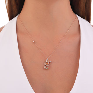 SCORPIO GOLD DIAMOND CITRINE NECKLACE