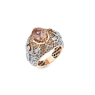 ARTEMIS 18K GOLD DIAMOND MORGANITE RING
