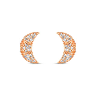 CRESCENT GOLD DIAMOND SMALL EARRINGS