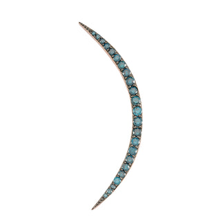 CRESCENT GOLD BLUE DIAMOND SINGLE EARRING