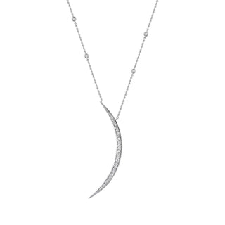 CRESCENT 18K GOLD BAGUETTE DIAMOND NECKLACE