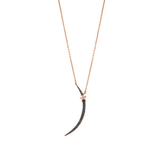 CRESCENT GOLD BLUE DIAMOND NECKLACE