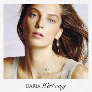 VENUS STAR GOLD DIAMOND DANGLE SINGLE  EARRING