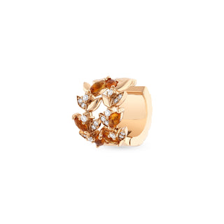 WHEAT GOLD DIAMOND CITRINE EAR CUFF