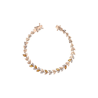 WHEAT GOLD DIAMOND CITRINE BRACELET