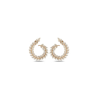 WHEAT 18K GOLD DIAMOND EARRINGS