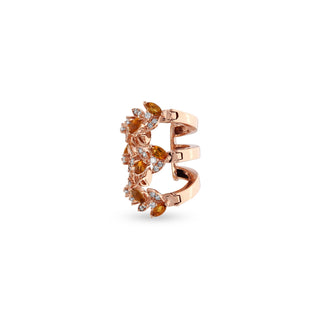 WHEAT GOLD DIAMOND CITRINE EAR CUFF