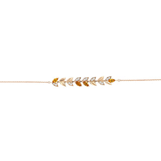 WHEAT GOLD DIAMOND CITRINE BRACELET