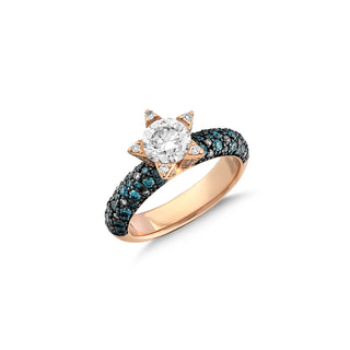 SIRIUS STAR GOLD BLUE DIAMOND RING