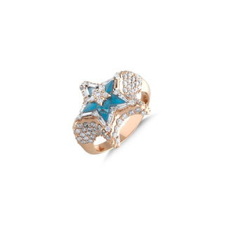 SIRIUS STAR GOLD DIAMOND PINKY RING