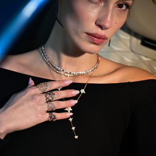 SIRIUS STAR GOLD DIAMOND PINKY RING