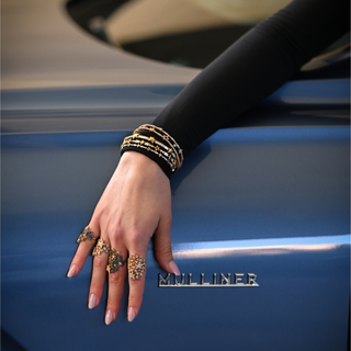 SIRIUS STAR GOLD BLUE DIAMOND PINKY RING
