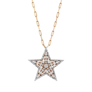 SIRIUS STAR GOLD BAGUETTE DIAMOND XLARGE NECKLACE