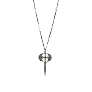 AXE SILVER BLACK DIAMOND NECKLACE