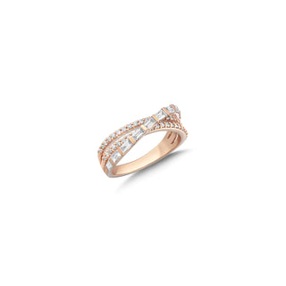 MONDRIAN 18K GOLD DIAMOND BAGUETTE RING