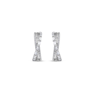 MONDRIAN 18K GOLD DIAMOND 2 ROW EARRINGS